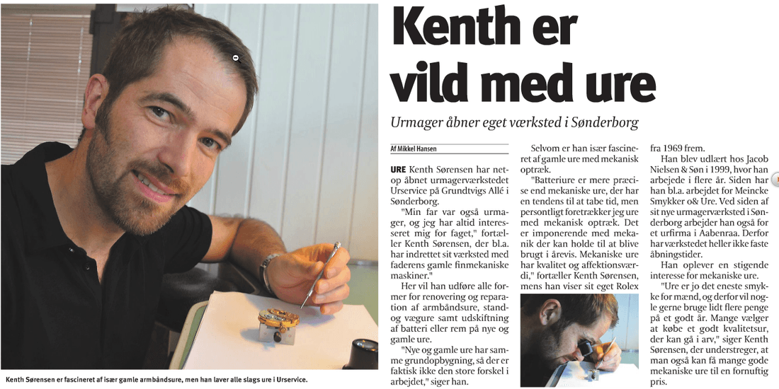 Avisartikel: Kenth er vild med ure